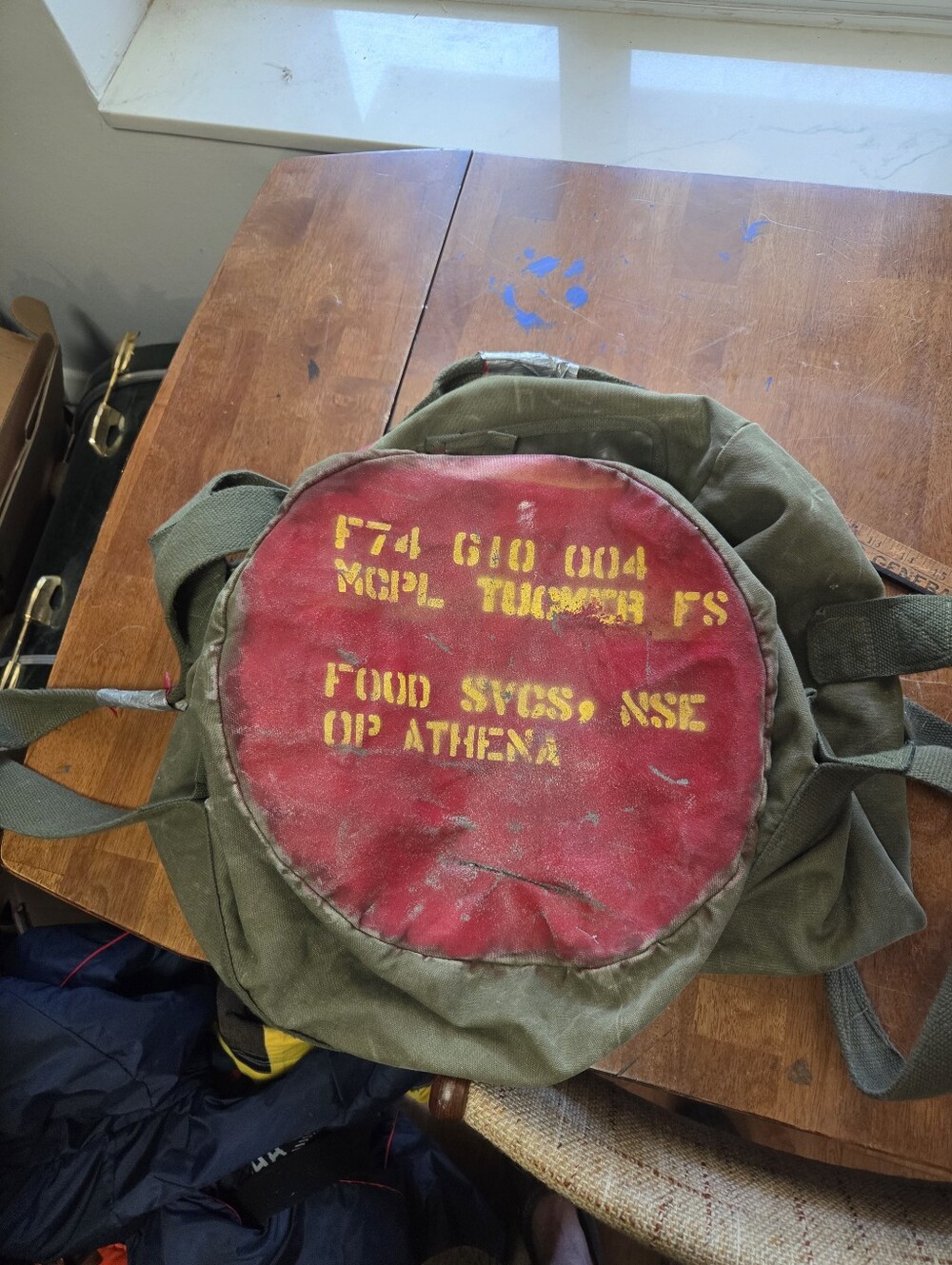 Vintage Canadian Military Zippered Duffle Bag Canvas Operation Athena Afghanista